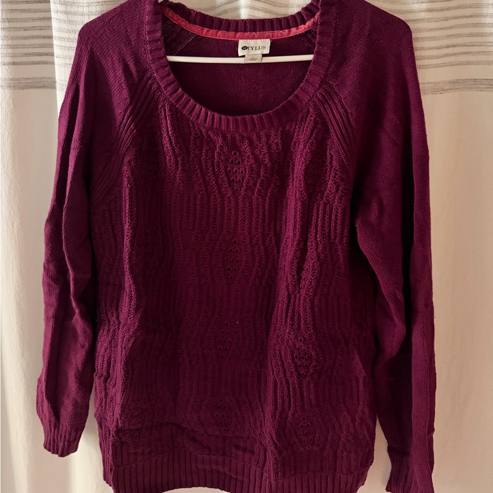 STYLUS Rich Purple Crew Neck Sweater